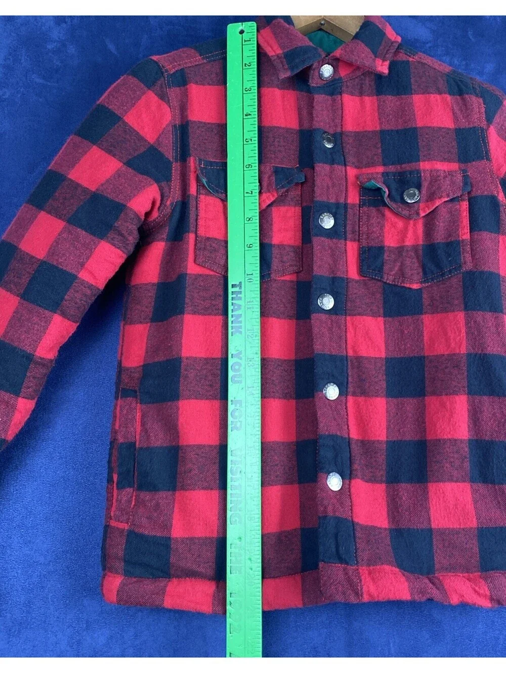Tommy Bahama Boy’s M 7/8 Buffalo Plaid Sherpa Lined Shacket